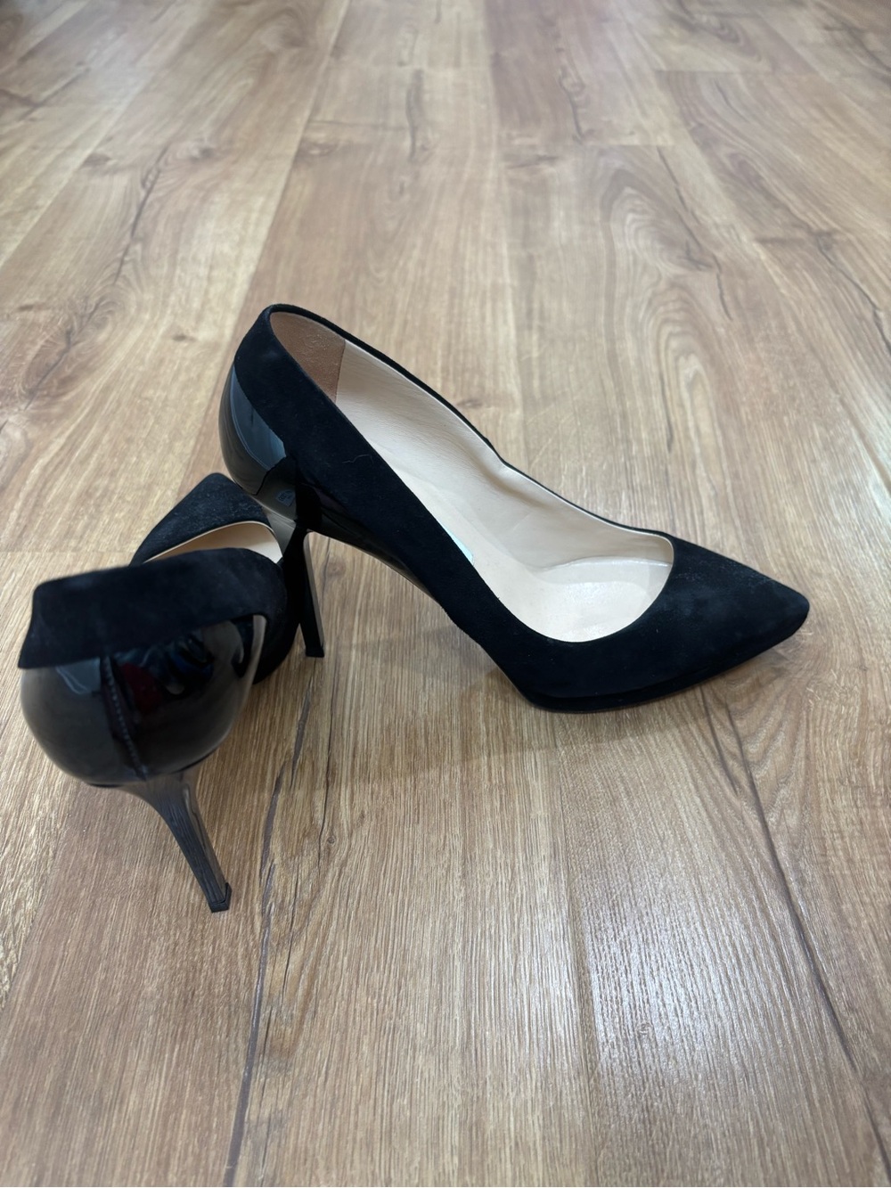 Jimmy Choo Suede and Patent Leather Pumps - Picture 5 of 5